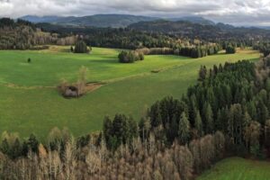 Aerial view of mountains.